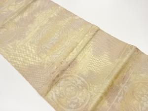 本場筑前博多道長取に華文・唐草模様織出し名古屋帯
